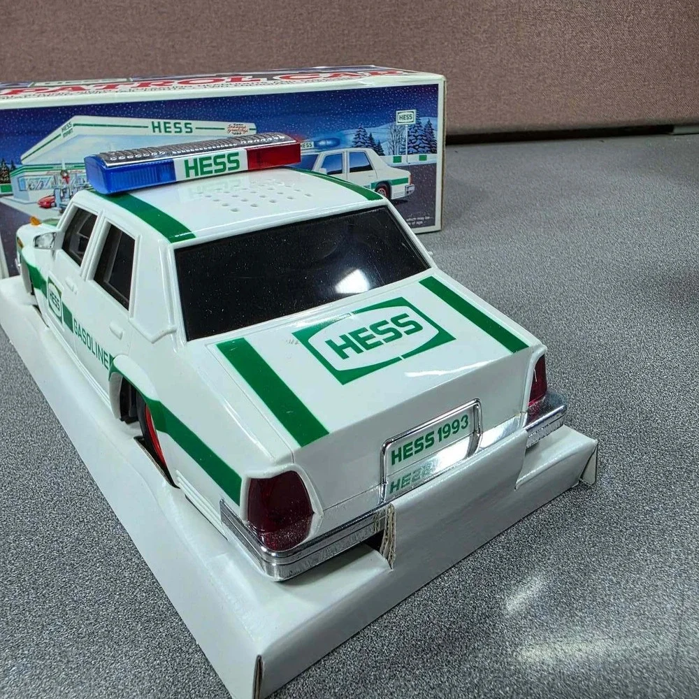 Hess Patrol Car Toy 1993 White Green Excellent Dual Siren Lights Flashers